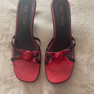 RED and  BLACK kitten heel.